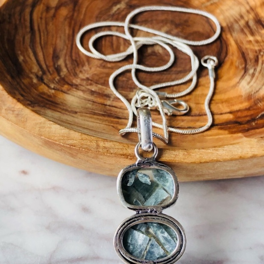 Copper Seraphinite Silver Plated Necklace - Picture 7 of 10